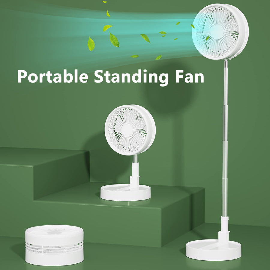 Powerful & Portable Fan: 7200mAh Battery, 4 Speeds, Quiet, for Home, Office & Outdoor Adjustable Height