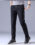 Men's Loose Fit Drawstring Pants Thin Casual Korean Style Sweatpants black