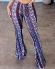 Women's High Elastic Slim Print Pants Sexy Tight-Fit Trousers