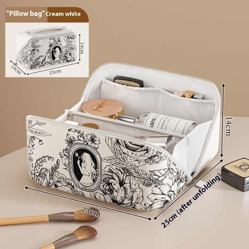 Cream White color makeup pouch travel makeup bag use as makeup case makeup bag organizer cosmetic bag