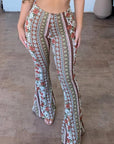 Women's High Elastic Slim Print Pants Sexy Tight-Fit Trousers