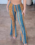 Women's High Elastic Slim Print Pants Sexy Tight-Fit Trousers