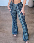 Women's High Elastic Slim Print Pants Sexy Tight-Fit Trousers