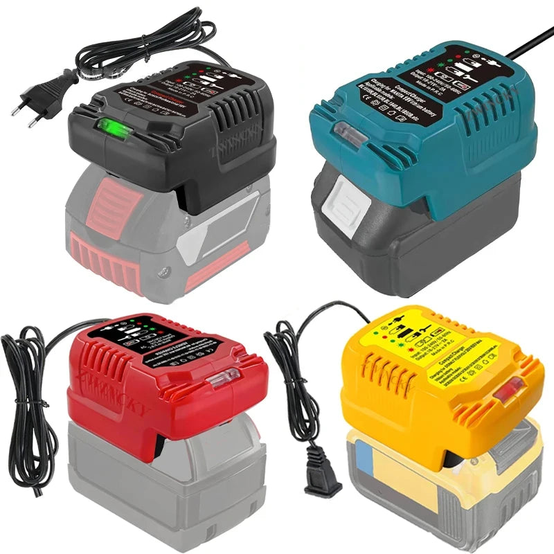 18V 22V Li-ion Battery Charger Fast Charging Replacement for Makita, Milwaukee, Dewalt, Bosch EU/US Plug