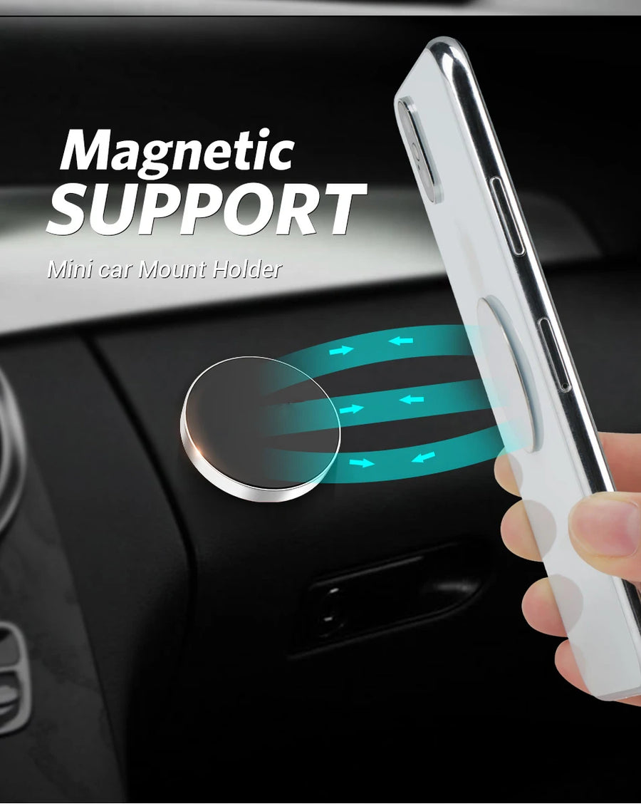 Magnetic Car Phone Holder - Universal Dashboard & Wall Mount for Smartphones & GPS