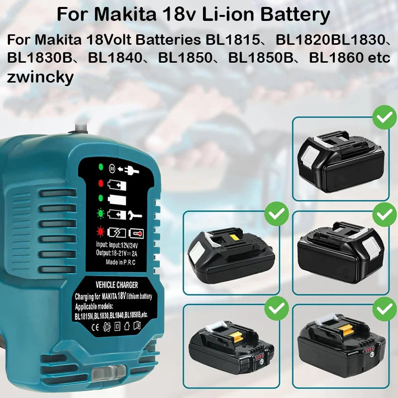 18V 22V Li-ion Battery Charger Fast Charging Replacement for Makita, Milwaukee, Dewalt, Bosch EU/US Plug