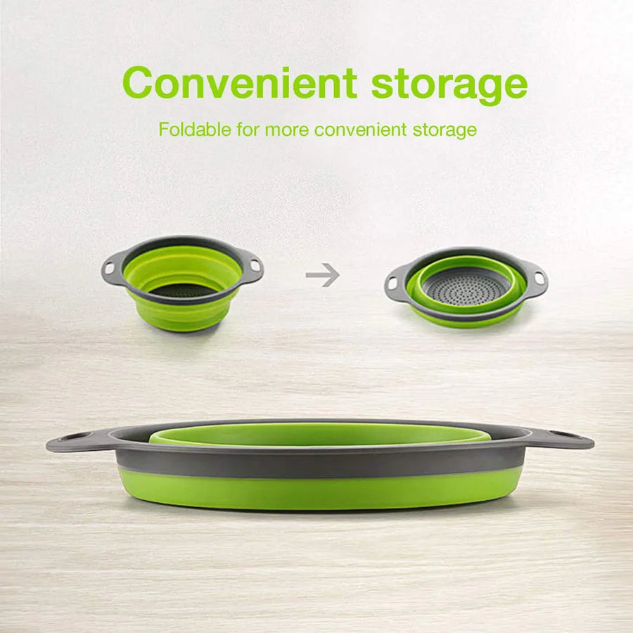 Silicone Vegetable and Fruit Cleaning Basket, Foldable Water Filter Net for Kitchen Drainage, Multi-Function Washing Tool.