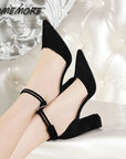 New Style Women's Buckle with Pointed Elegant High Heels Ladies Sandals Pumps Ladies Dress Party Summer Spring