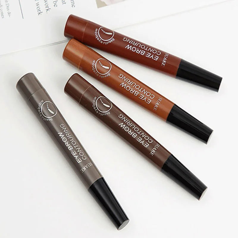 3D Waterproof Microblading Eyebrow Pen - Long Lasting Natural Dark Brown