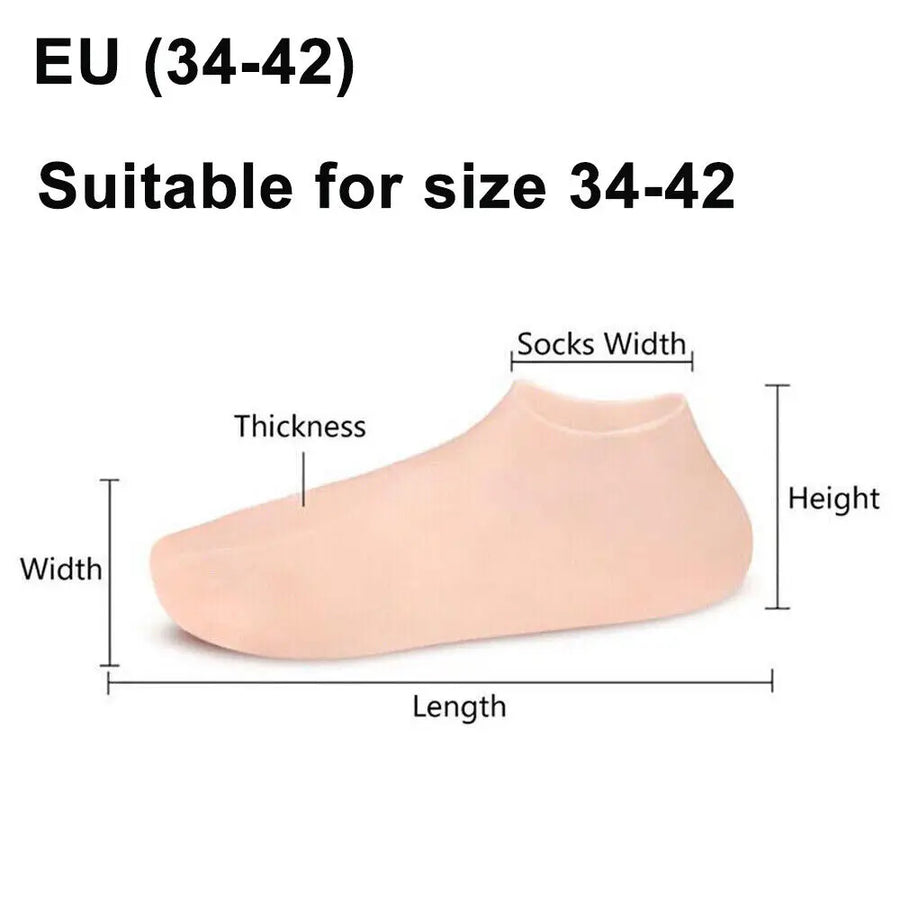 Silicone Foot Care Socks Anti Cracking Moisturizing Gel Socks Exfoliating Dead Skin Remove Pain Relief 2pcs/Pair