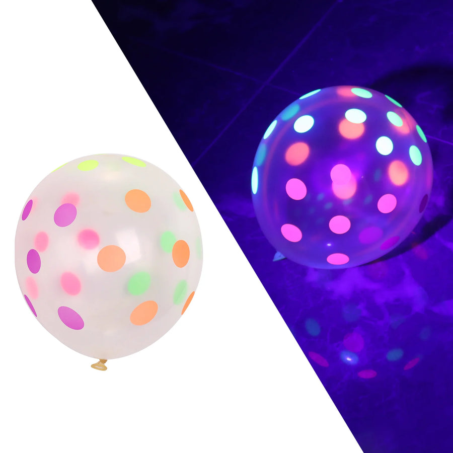 10PCS 12-Inch Glow in the Dark Fluorescent Balloons - Heart Latex Party Decor