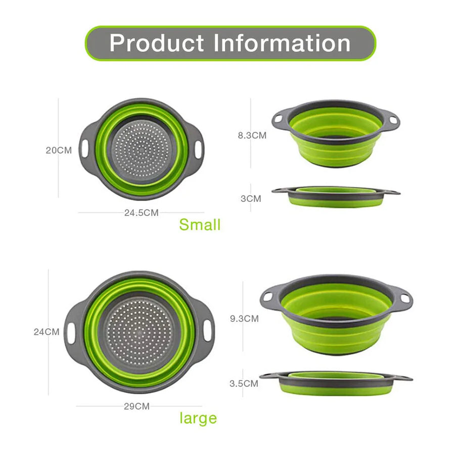 Silicone Vegetable and Fruit Cleaning Basket, Foldable Water Filter Net for Kitchen Drainage, Multi-Function Washing Tool.
