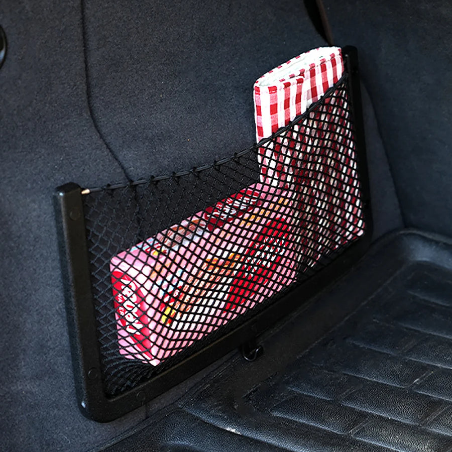 Elastic Net Cargo Mesh Organizer Vehicle Seat Back Storage for Bus, Camper, SUV, RV & Caravan