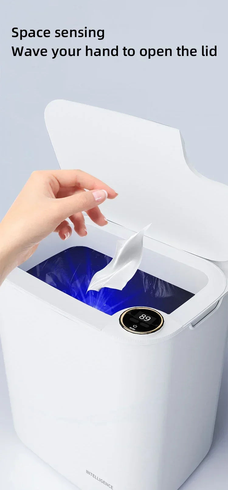 Smart Sensor Trash Bin 18L - Automatic, Rechargeable Wastebasket