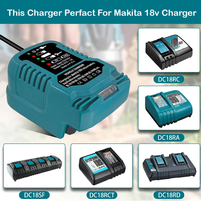 18V 22V Li-ion Battery Charger Fast Charging Replacement for Makita, Milwaukee, Dewalt, Bosch EU/US Plug