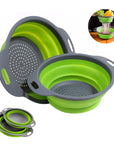Silicone Vegetable and Fruit Cleaning Basket, Foldable Water Filter Net for Kitchen Drainage, Multi-Function Washing Tool.