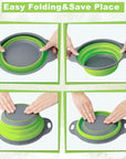 Silicone Vegetable and Fruit Cleaning Basket, Foldable Water Filter Net for Kitchen Drainage, Multi-Function Washing Tool.