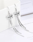 925 Sterling Silver Butterfly Drop Earrings