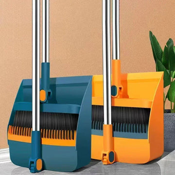 Kitchen & Office Folding Broom Dustpan Set – Dual-Use Household Cleaning Tools for Dry & Wet Messes | Non-Stick Design