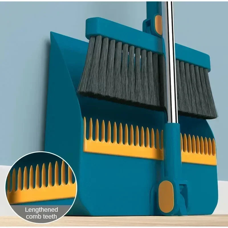 Kitchen & Office Folding Broom Dustpan Set – Dual-Use Household Cleaning Tools for Dry & Wet Messes | Non-Stick Design