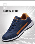 PU Leather Men's Casual Sneakers - Breathable, Non-Slip, Trendy Shoes