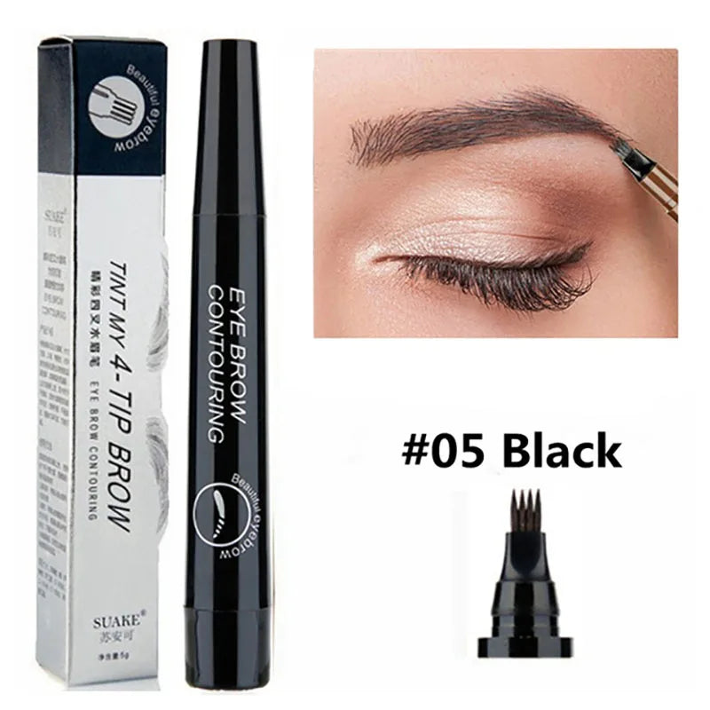 3D Waterproof Microblading Eyebrow Pen - Long Lasting Natural Dark Brown