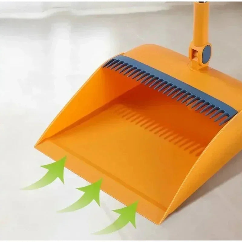 Kitchen & Office Folding Broom Dustpan Set – Dual-Use Household Cleaning Tools for Dry & Wet Messes | Non-Stick Design