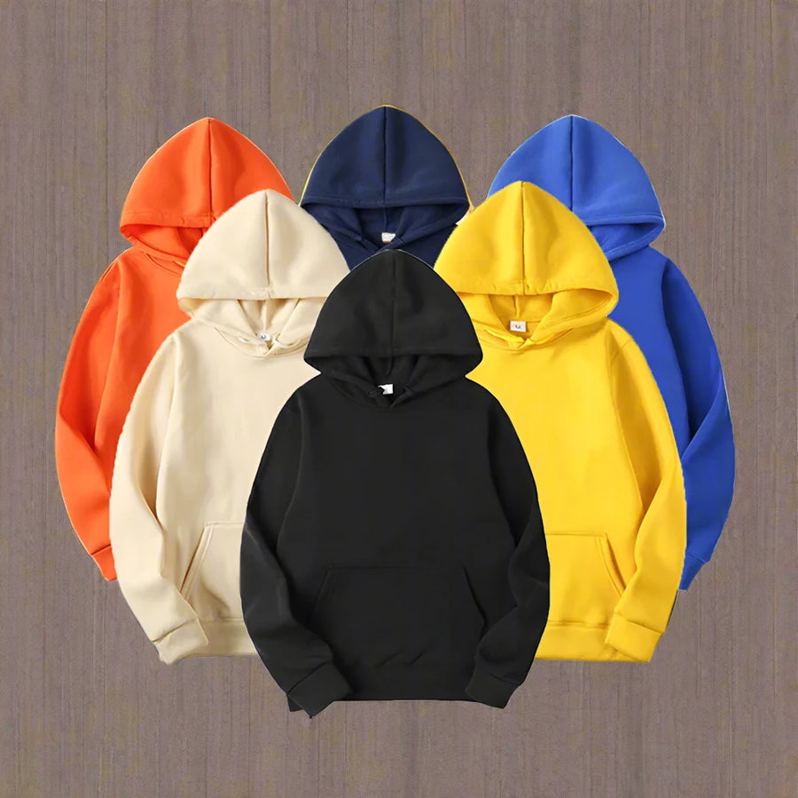 Fashion Men's Hoodie Casual Hoodies Pullovers Sweatshirts Men's Top Solid Color Hoodies Sweatshirt Male