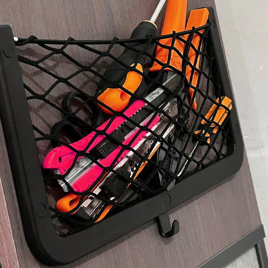 Elastic Net Cargo Mesh Organizer Vehicle Seat Back Storage for Bus, Camper, SUV, RV & Caravan