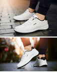 PU Leather Men's Casual Sneakers - Breathable, Non-Slip, Trendy Shoes