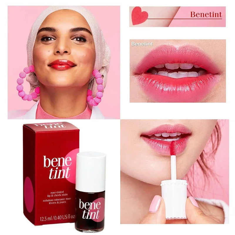 Rose Red Lip Stain & Blush Long Lasting Makeup for Women