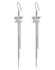 925 Sterling Silver Butterfly Drop Earrings