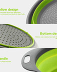 Silicone Vegetable and Fruit Cleaning Basket, Foldable Water Filter Net for Kitchen Drainage, Multi-Function Washing Tool.