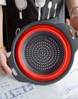Silicone Vegetable and Fruit Cleaning Basket, Foldable Water Filter Net for Kitchen Drainage, Multi-Function Washing Tool.