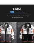 Men's Fleece-Lined Cotton Jacket – Thickened, Color Block Winter Style Casual Fit for Men & Women