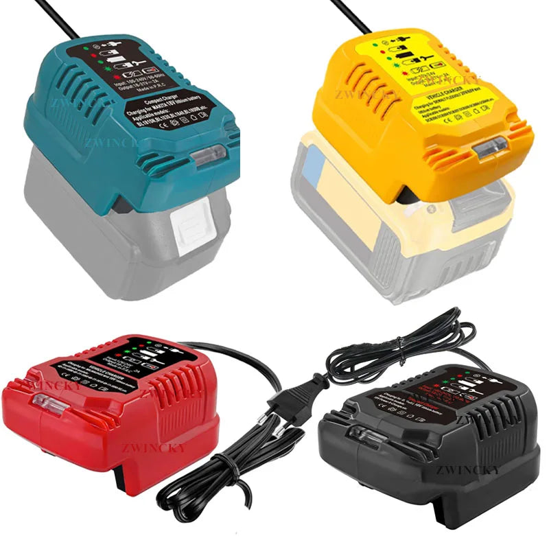 18V 22V Li-ion Battery Charger Fast Charging Replacement for Makita, Milwaukee, Dewalt, Bosch EU/US Plug