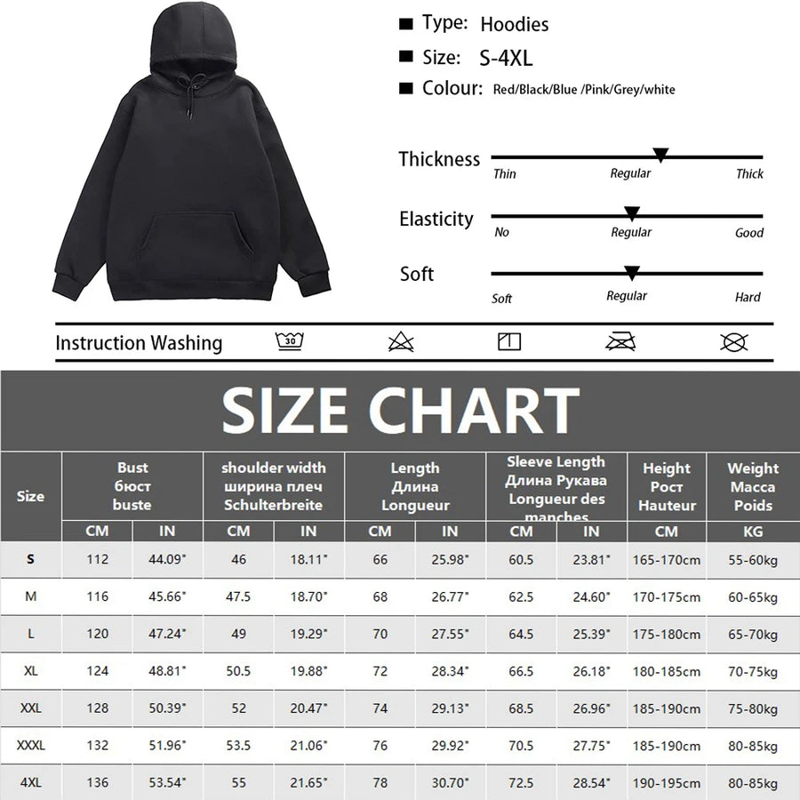 Trendy Men’s Hoodies Casual Solid Color Pullovers & Sweatshirts