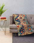 Cozy up with this Southwest Anatolian Rug Print Throw Blanket featuring a unique vintage rug design in soft flannel. Perfect as a custom sofa quilt for rustic or boho deco