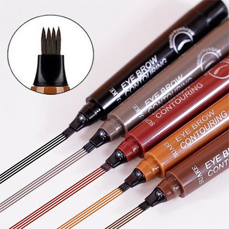 3D Waterproof Microblading Eyebrow Pen - Long Lasting Natural Dark Brown