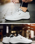 PU Leather Men's Casual Sneakers - Breathable, Non-Slip, Trendy Shoes