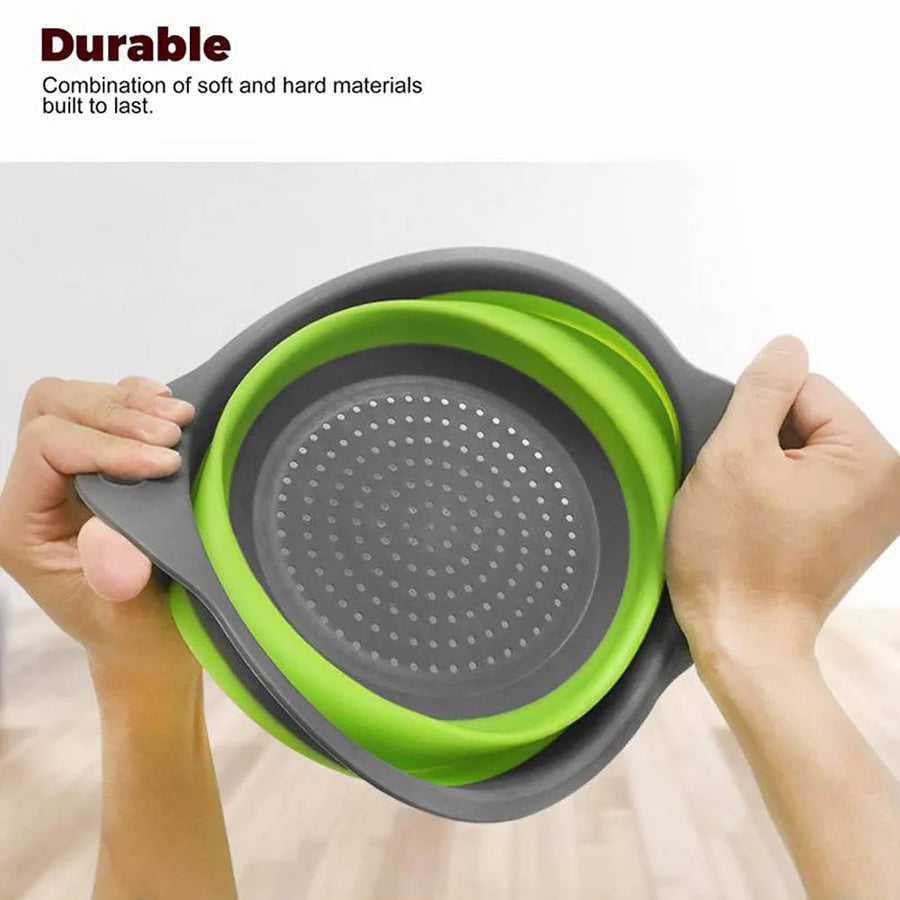Silicone Vegetable and Fruit Cleaning Basket, Foldable Water Filter Net for Kitchen Drainage, Multi-Function Washing Tool.