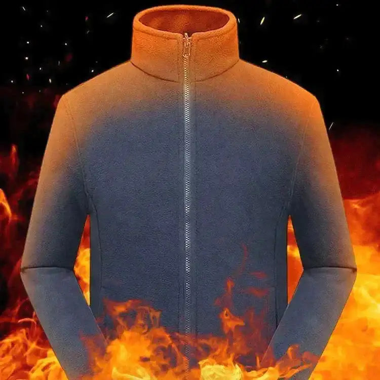 Men’s Double-Layer Fleece Hooded Jacket