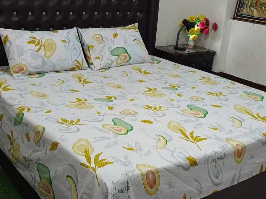 Shop export-quality king size pure cotton bedsheets! Includes 1 sheet (87x95) & 2 pillows. Full printed 3pc set at a wholesale price of just 1100. Perfect for your home!