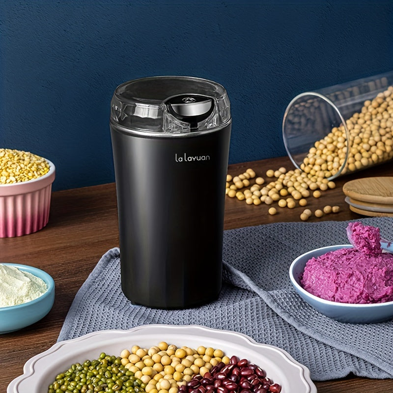 1pc Coffee Bean Grinder Electric, Food Processor, Food Mixer, 200W Powerful Spice Grinder Electric, Grain Mills, Espresso Grinder Grinder Coffee Grinder For Spices, Nuts, 12 Cups/2.7oz, One Touch Push-Button Control With Brush, Coffee Spoon