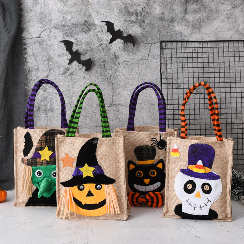 Creative Halloween Tote Bag for Kids | Witch, Skull, Pumpkin Gift & Candy Handbag