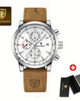 POEDAGAR, Men's Waterproof Watch, Luminous Chronograph Date Watch, Sports Quartz Watches