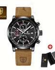 POEDAGAR, Men's Waterproof Watch, Luminous Chronograph Date Watch, Sports Quartz Watches