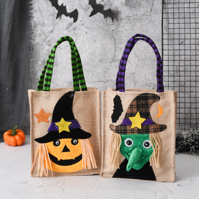 Creative Halloween Tote Bag for Kids | Witch, Skull, Pumpkin Gift & Candy Handbag