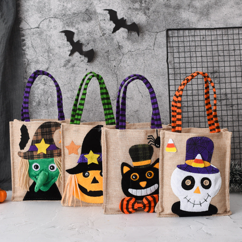 Creative Halloween Tote Bag for Kids | Witch, Skull, Pumpkin Gift & Candy Handbag