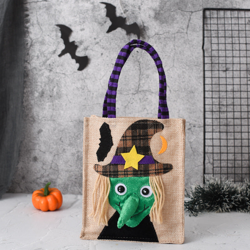 Creative Halloween Tote Bag for Kids | Witch, Skull, Pumpkin Gift & Candy Handbag